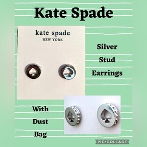 Kate Spade “♠️” Silver Stud Earrings NEW